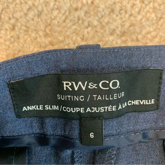 Rw and Co. blue suiting ankle slim pants Sz 6 - Picture 4 of 10